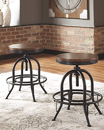 Signature Design by Ashley Valebeck Industrial Adjustable Swivel Barstool, 2 Count - Image 2