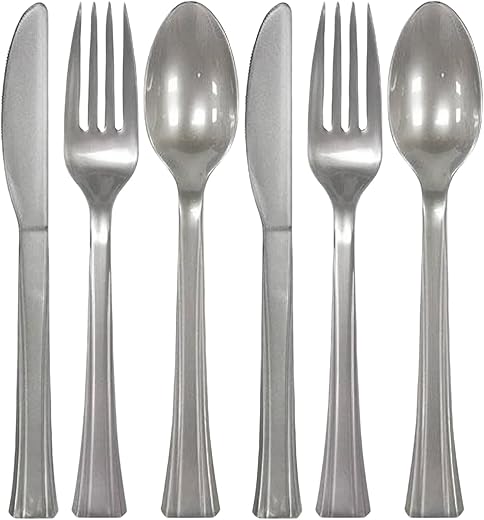 Amscan Silver Plastic Cutlery Pack (24)