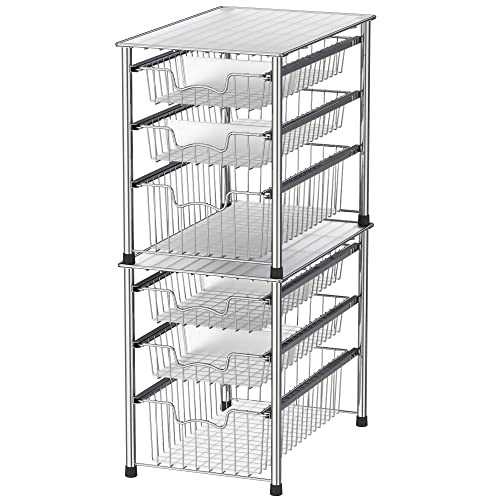 Simple Houseware Stackable 3 Tier Basket Organizer Drawer - Image 4
