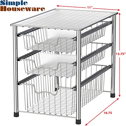 Simple Houseware Stackable 3 Tier Basket Organizer Drawer - Image 5