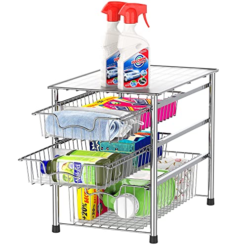 Simple Houseware Stackable 3 Tier Basket Organizer Drawer - Image 2