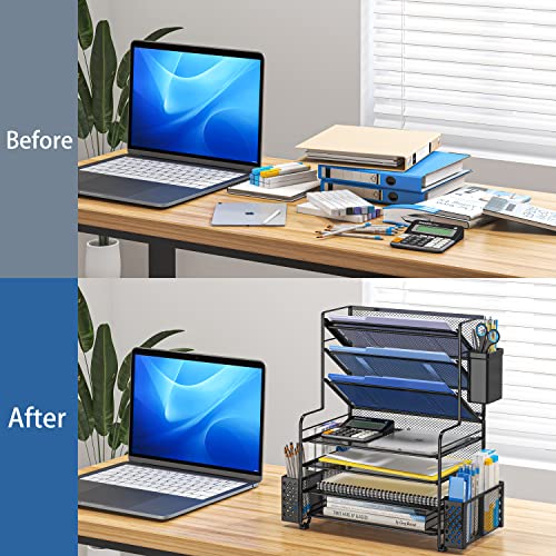 Simple Trending 7 Tier Desk Organizer With Pen Holder - Image 4