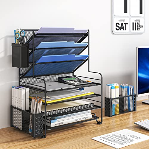 Simple Trending 7 Tier Desk Organizer With Pen Holder - Image 2