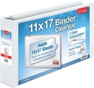 Cardinal Slant-D Ring 11″ x 17″ ClearVue Binders