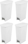 Sterilite Slim Hands-Free Kitchen Wastebasket (4 Pack)