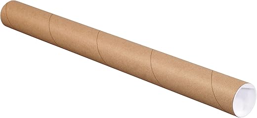 Ship Now Supply SNP2022K Mailing Tubes With Caps, Kraft