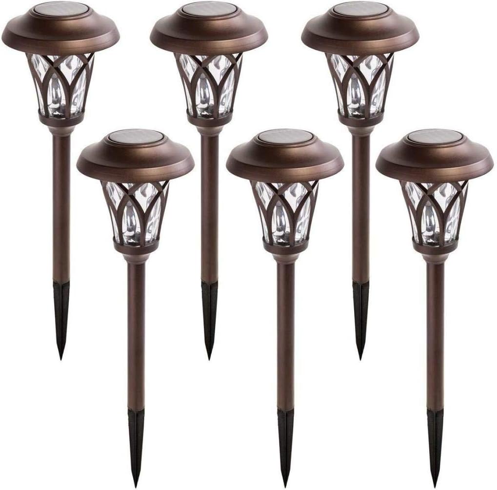 GIGALUMI Solar Lights Outdoor 6 Pack, Brown