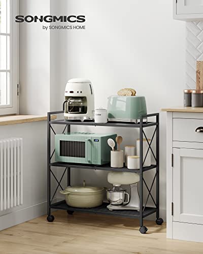 SONGMICS 3-Tier Metal Storage Rack With Wheels - Image 2