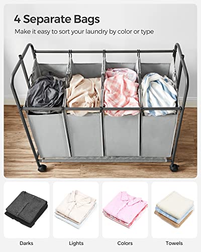 SONGMICS 4-Section Rolling Laundry Sorter URLS44GS - Image 4