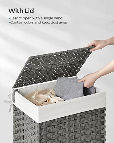 SONGMICS Handwoven Synthetic Rattan Laundry Hamper - Image 4