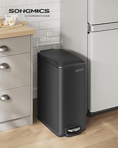 SONGMICS Slim Trash Can, 12.7-Gallon, Stainless Steel - Image 3