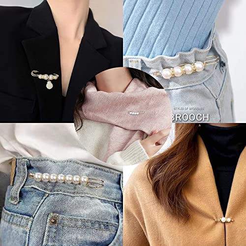 Sonloka Pearl Brooch Pins for Women, 5 Pcs - Image 2