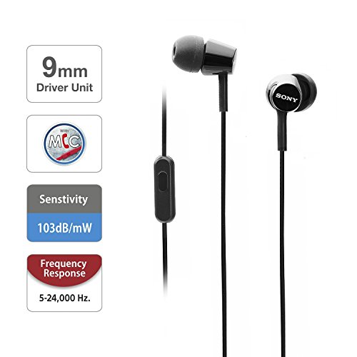 Sony In-Ear Earbud Headphones With Mic MDR-EX155AP/B - Image 3