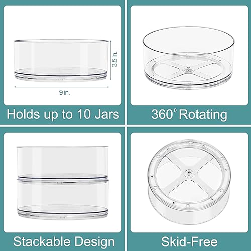 Sorbus 9 Inch Clear Lazy Susan Organizer - Image 2