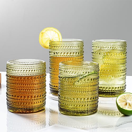 SoulTimes Set Of 8 Vintage Green Hobnail Glasses - Image 3