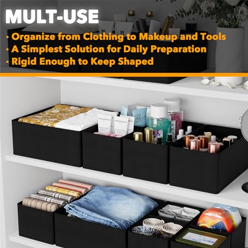SpaceAid Drawer Organizer Bins, 12 Pack, Black - Image 4