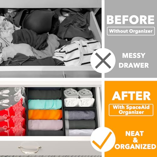 SpaceAid Drawer Organizer Bins, 12 Pack, Black - Image 2