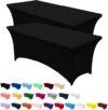 Utopia Kitchen Spandex Tablecloth 2 Pack [6FT, Black]