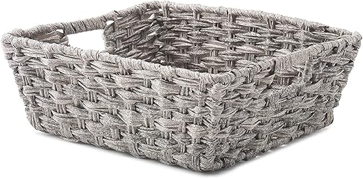 Whitmor Split Rattique Shelf Tote - Gray