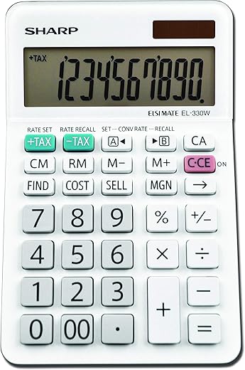 Sharp Standard Function Basic Desktop Calculator, EL-330WB