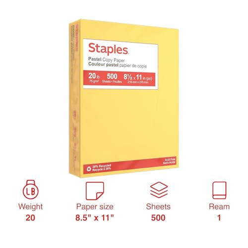 STAPLES Pastel Recycled Color Copy Paper, 500/Ream (14787) - Image 2
