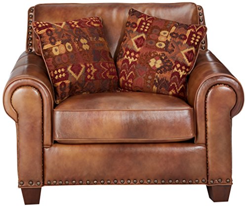 Steve Silver Silverado Chair With Accent Pillows, Leather - Image 3