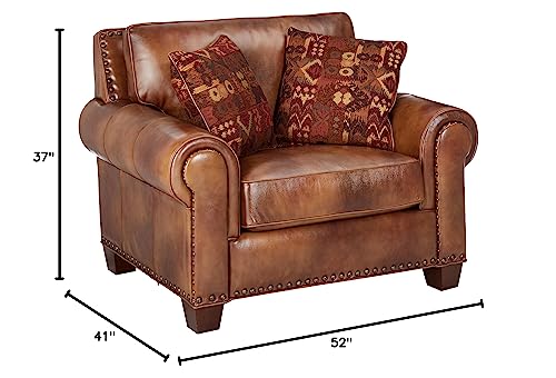 Steve Silver Silverado Chair With Accent Pillows, Leather - Image 2