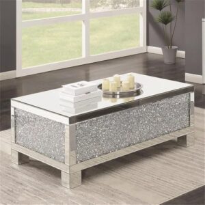 Stonecroft Furniture 49″ Silver Mirrored Coffee Table