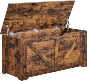 VASAGLE Storage Chest With Safety Hinges, Farmhouse Style