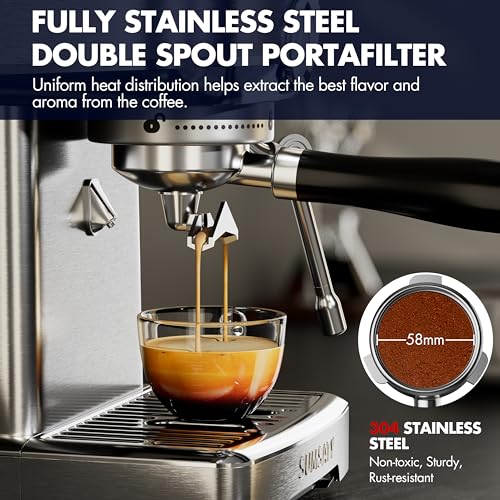 SUMSATY Stainless Steel Espresso Machine With Milk Frother - Image 4