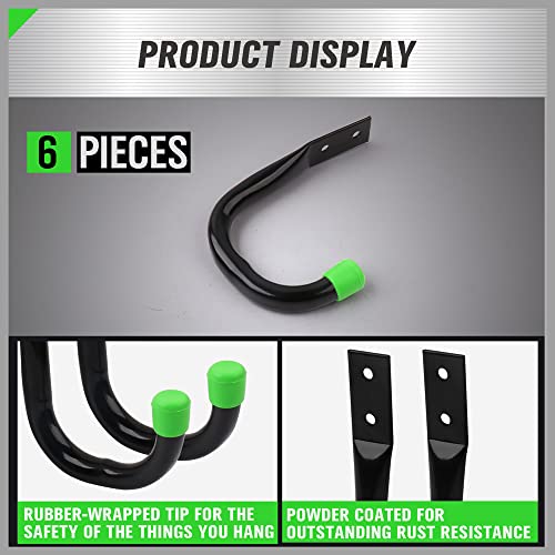 SWANLAKE GARDEN TOOLS Heavy Duty Garage Storage Hooks (6PCS) - Image 4