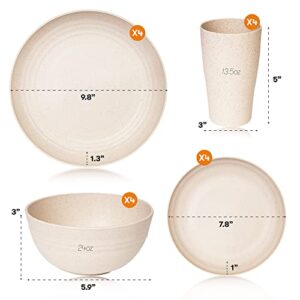 SWEVEN Wheat Straw Unbreakable Dinnerware Set