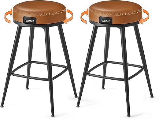VASAGLE Swivel Bar Stools Set of 2, Counter Height
