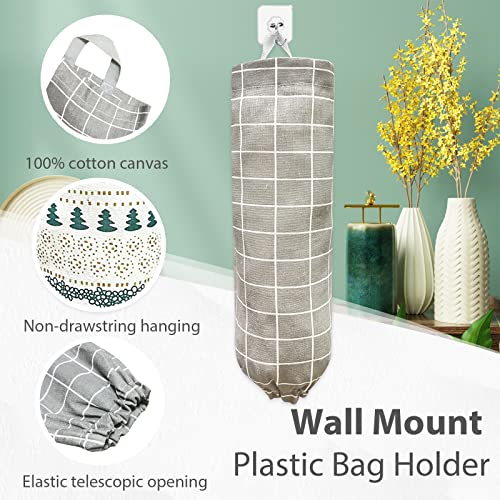 SYIPO Plaid Grey Reusable Bag Organizer, Wall Mount - Image 3