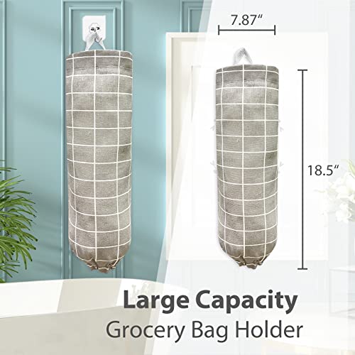 SYIPO Plaid Grey Reusable Bag Organizer, Wall Mount - Image 2