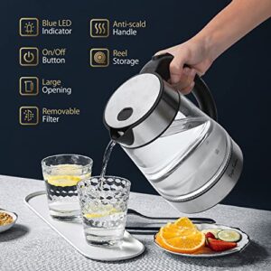 Taylor Swoden Glass Electric Kettle 1.7 Liter Cordless