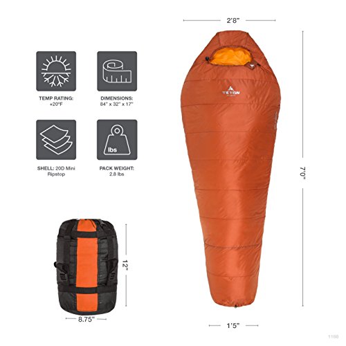 TETON Sports 20 Degree Mummy Sleeping Bag - Image 3