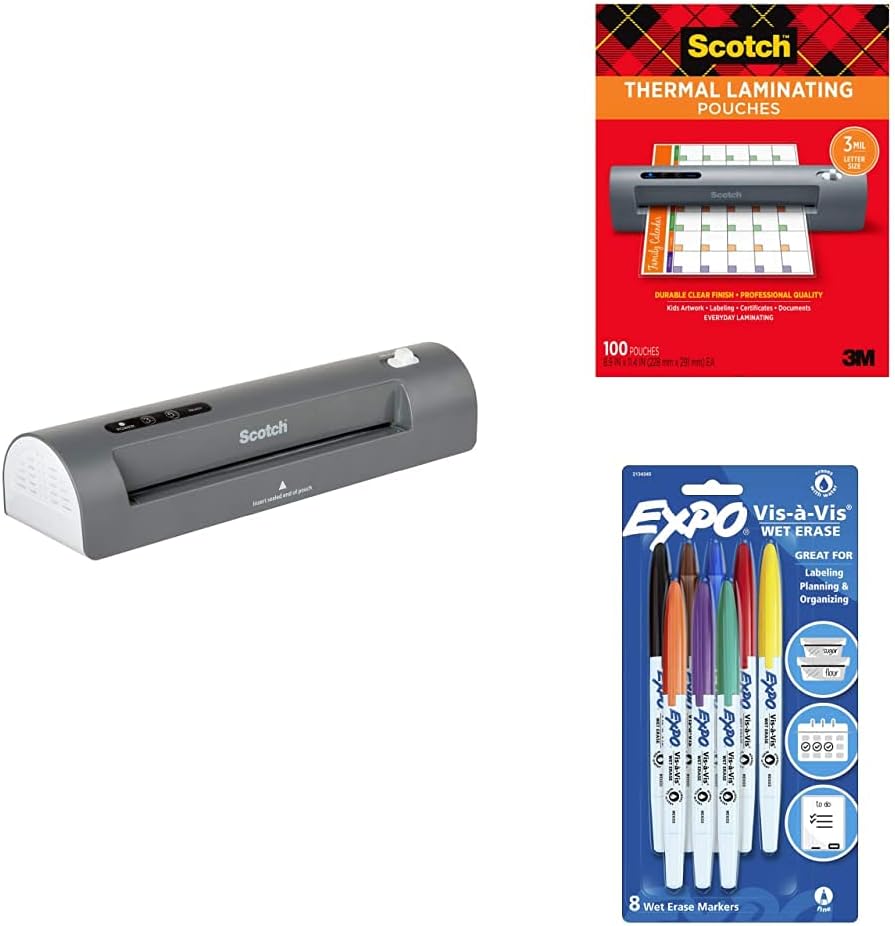 Scotch Thermal Laminator & Pouch Bundle, 100-Pack