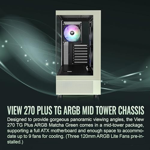 Thermaltake Matcha Green Mid Tower E-ATX Case CA-1Y7-00MEWN-01 - Image 2