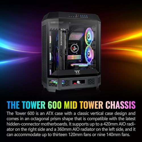 Thermaltake Tower 600 Black ATX Case; CA-1Z1-00M1WN-00 - Image 2