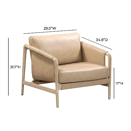 Tov Furniture Chakka Tan Leather Accent Chair - Image 3