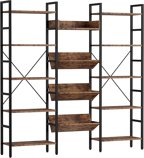 IRONCK Triple Wide Industrial 5-Tier Bookshelf