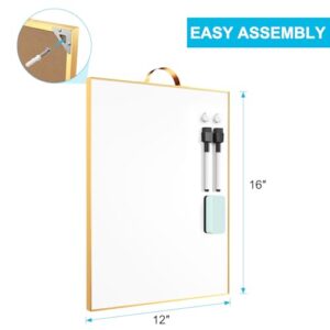 TSJ OFFICE Small White Board – 16″ X 12″ Portable
