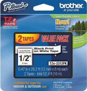 Brother TZe-231 2 Pack Laminated Tape, Black On White