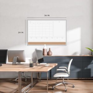 U Brands Magnetic Dry Erase Calendar Board, 36″x24