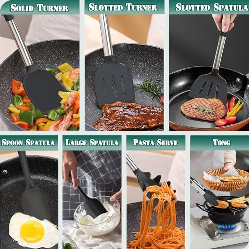 Umite Chef Silicone Kitchen Cooking Utensils Set, 43 pcs - Image 5