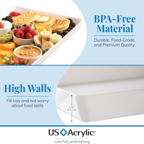 US Acrylic Avant White Plastic Serving Trays Set - Image 3