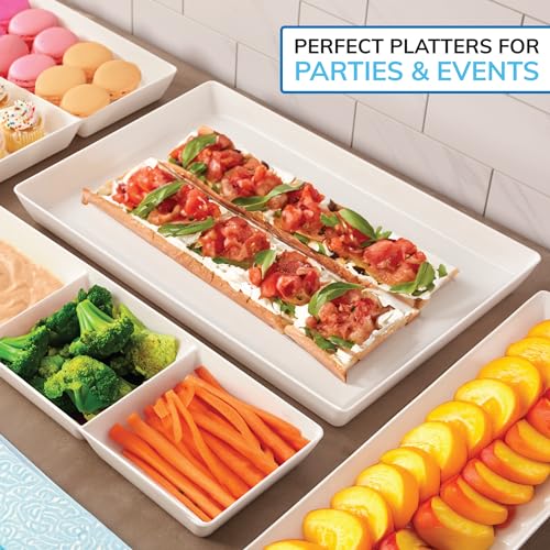 US Acrylic Avant White Plastic Serving Trays Set - Image 4