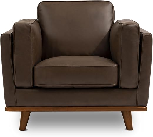 VALENCIA THEATER SEATING Valencia Leather Accent Chair, Chocolate Brown