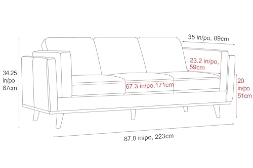 VALENCIA THEATER SEATING Artisan Leather Sofa 88” Nappa Leather - Image 3